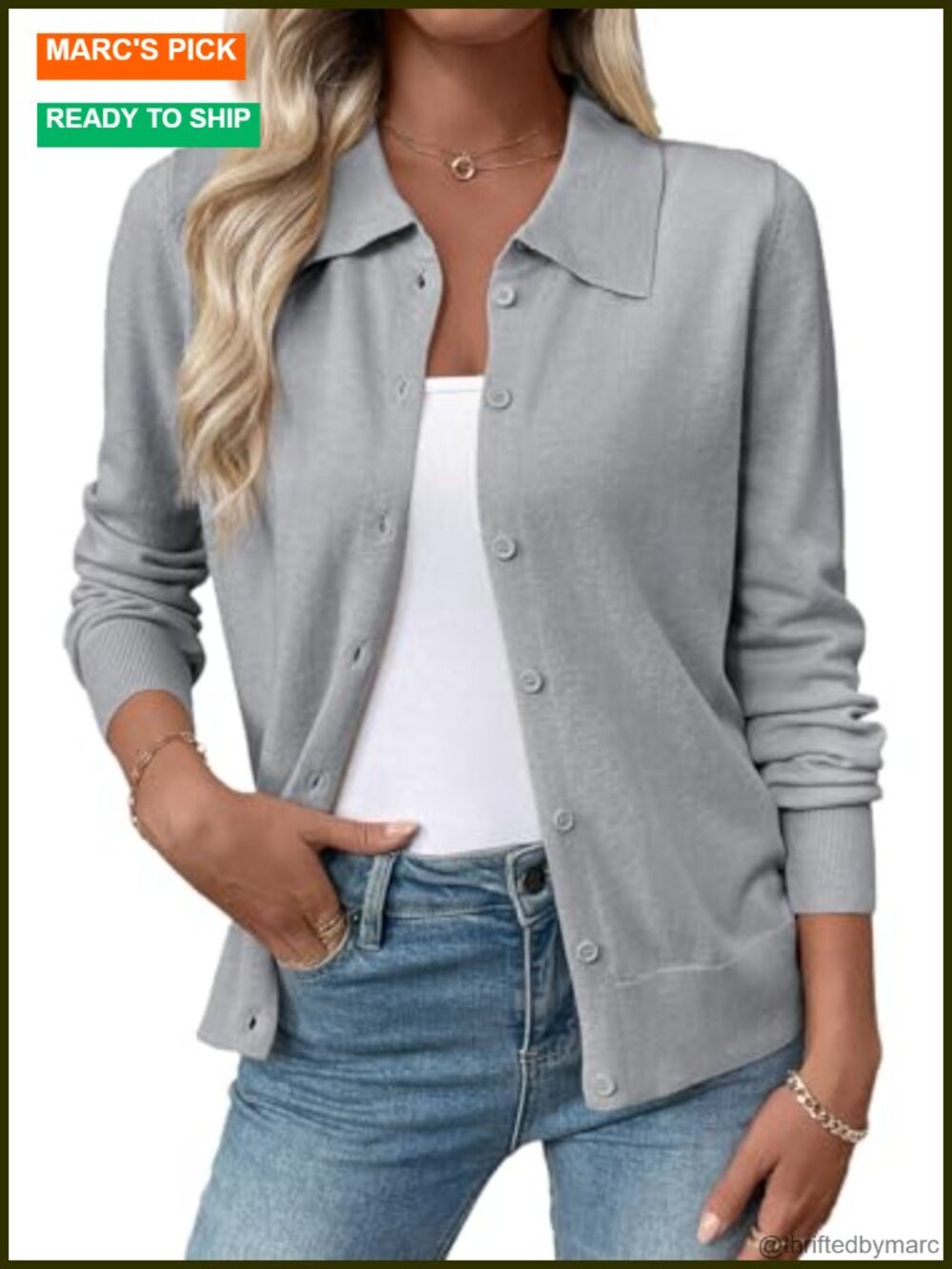 Wool Blend Button Down Cardigan Lightweight Fall Layering Sweater
